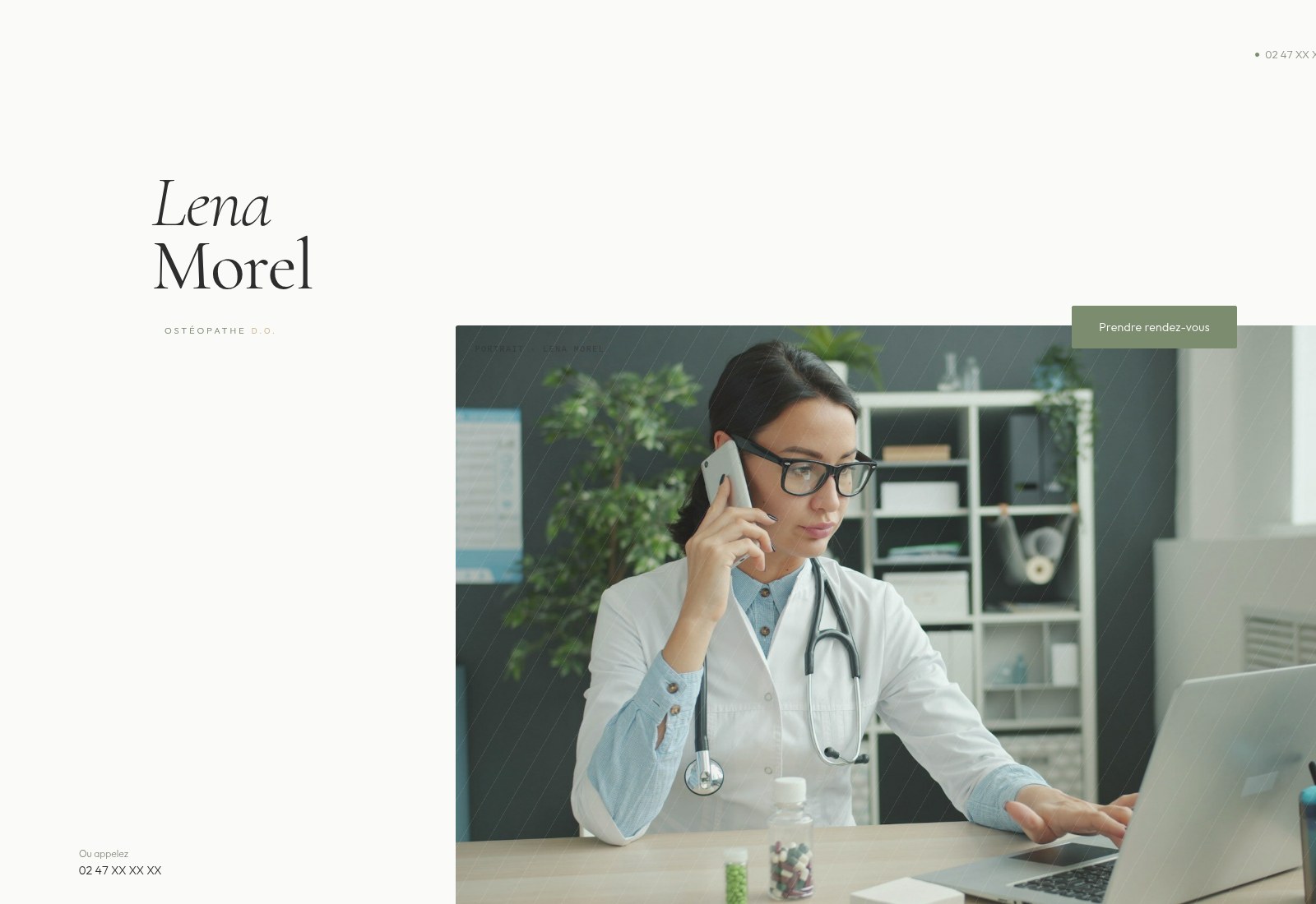 Démo site santé — Cabinet Lena Morel, ostéopathie